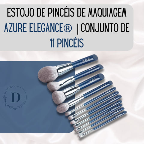 Estojo de Pincéis de Maquiagem - Conjunto de 11 Pincéis | Azure Elegance®