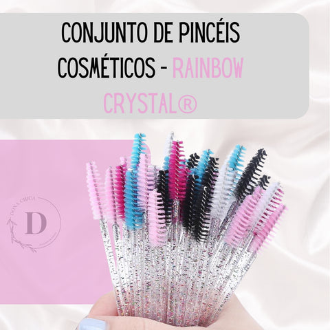 Conjunto de Pincéis Cosméticos | Rainbow Crystal® (50 unidades)