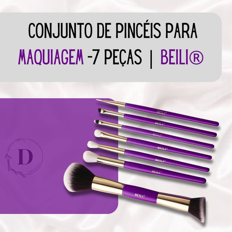 Conjunto de Pincéis para Maquiagem - 7 Peças | BEILI®