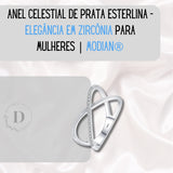 Anel Celestial de Prata Esterlina - Elegância em Zircônia | MODIAN®
