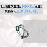 Anel Celestial de Prata Esterlina - Elegância em Zircônia | MODIAN®