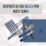 Estojo de Pincéis de Maquiagem - Conjunto de 11 Pincéis | Azure Elegance®
