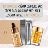 Kit Completo Gold Radiance Beauty - Sérum com Ouro 24k, Creme para os Olhos Anti- Age e Essência Facial | ARTISCARE®